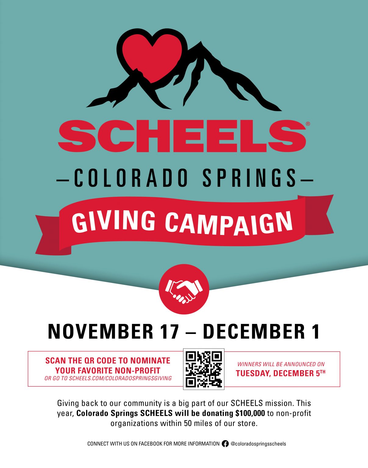 Voting for the SCHEELS Giving Campaign Opens Tomorrow! Please vote for us!